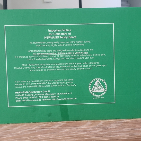 Vintage "Rare" Limited Edition Hermann Bavarian Edelweiss Mohair Teddy Bear #606 - Picture 16 of 16